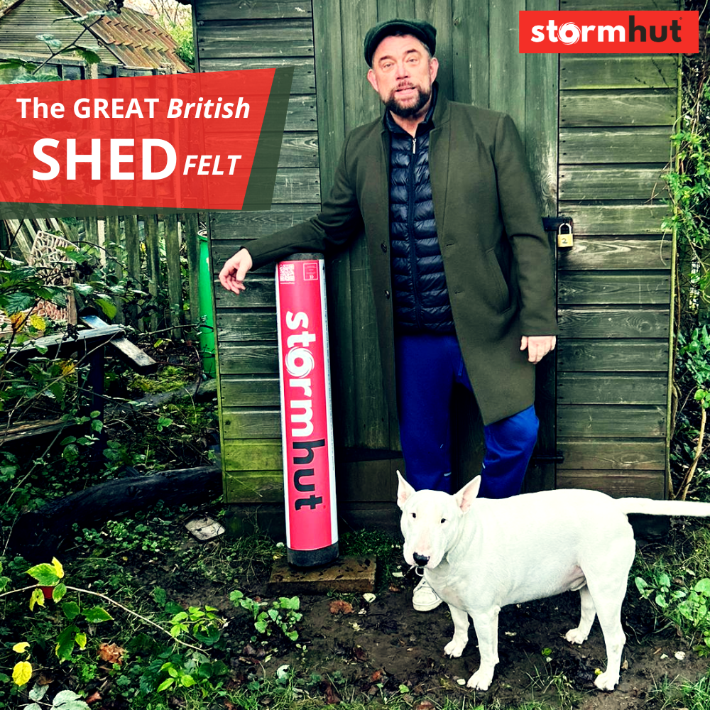 Stormhut ULTRA Heavy Duty Shed Roof Felt (Charcoal Black) 10m x 1m Heavy Duty Polyester Reinforced with WeatherGuard™ 23kg Weight