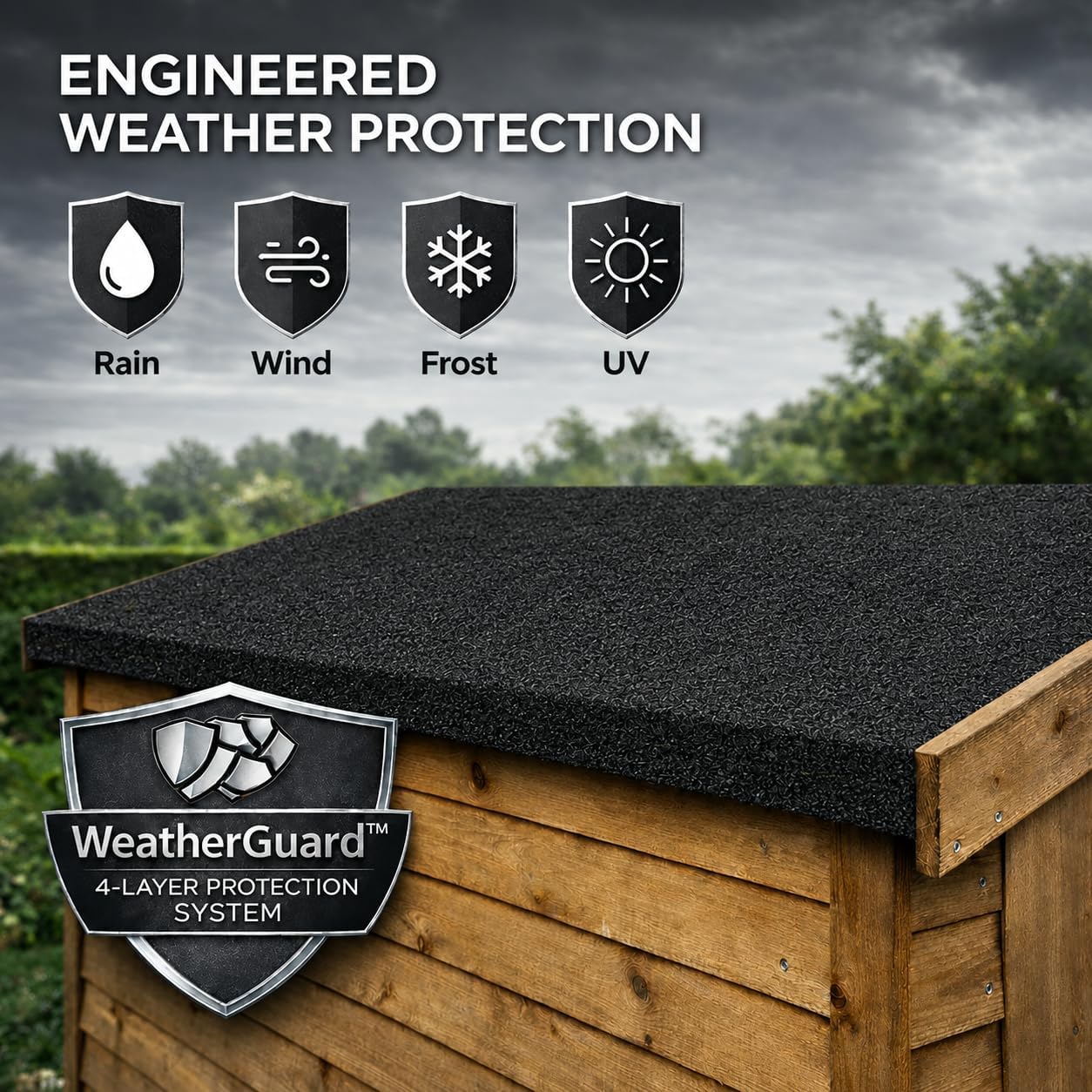 Stormhut ULTRA Heavy Duty Shed Roof Felt (Charcoal Black) 10m x 1m Heavy Duty Polyester Reinforced with WeatherGuard™ 23kg Weight