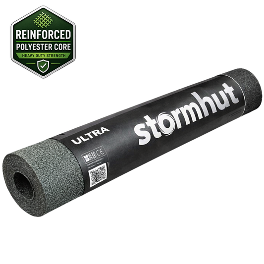 Stormhut ULTRA Heavy Duty Shed Felt 10m x 1m – Polyester Reinforced Tear Resistant Core – Mineral Green Roofing Felt Roll – Waterproof, Flexible and Crack Resistant – Nails Included